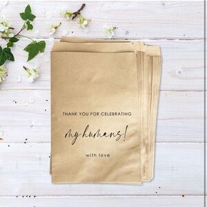 Dog Treat Favor Bags, 50-Pack Kraft Thank You For Celebrating My Humans